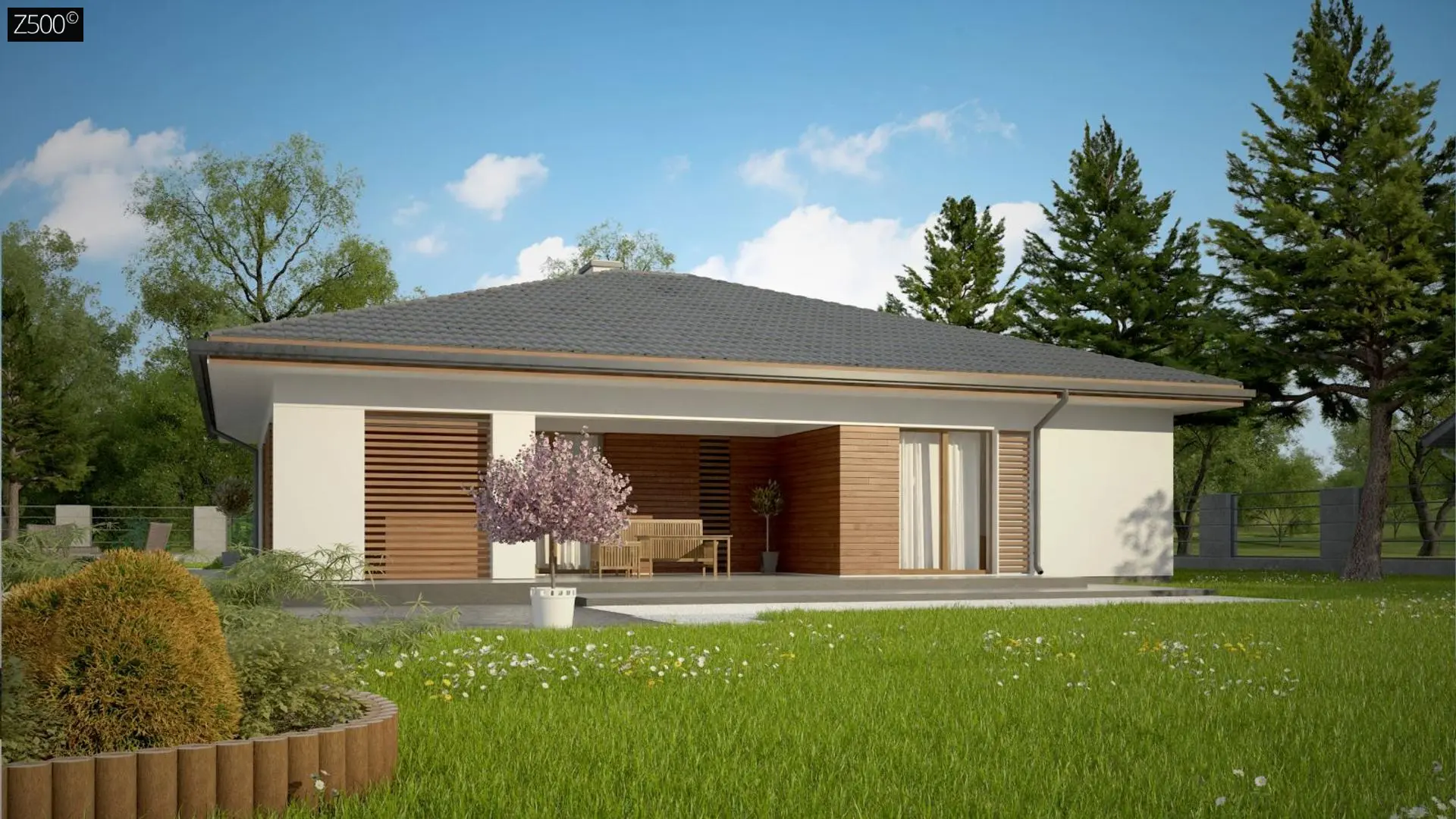 Z500 проекты одноэтажных домов. Польские проекты одноэтажных домов z7. Частный дом одноэтажный. Z500. Одноэтажный дом в стиле райта 150 кв м.